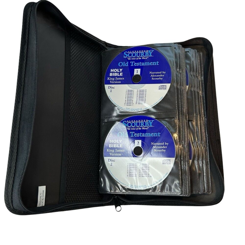 Bible Audio CD KJV Old & New Testament Scourby 59 Disc Set with Zippered Case
